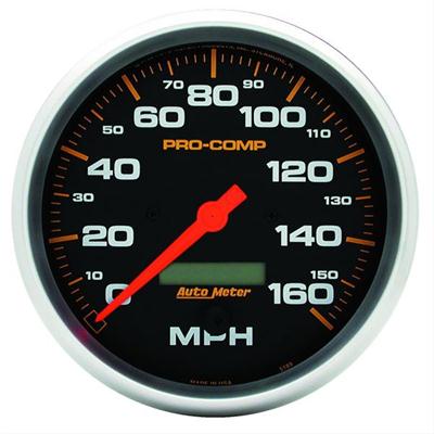 AutoMeter Speedometer, Pro Comp, 0-160 mph, 5 in., Analog, Electrical, Each - 5189