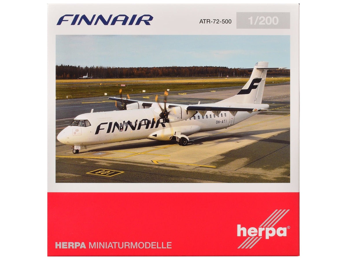 Rapid Vehicles ATR 72-500 Commercial Aircraft "FinnAir" (OH-ATI) White 1/200 Diecast Model...