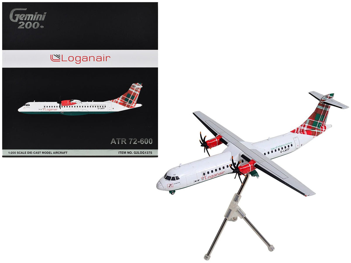 Rapid Vehicles ATR 72-600 Commercial Aircraft "Loganair - Isle of Man's Airline" (G-LMTF) White...