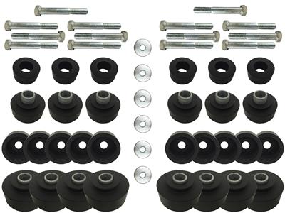Auto Pro USA, INC Body Mount Bushings, Rubber, Black, Chevy, Kit - BM1004KIT