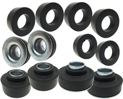 Auto Pro USA, INC Body Mount Bushings, Rubber, Black, Chevy, Pontiac, Kit - BM1019
