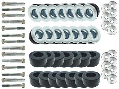 Auto Pro USA, INC Body Mount Bushings, Rubber, Black, Chevy, Kit - BM1021KIT