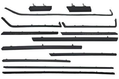Auto Pro USA, INC Body Moldings, C4 Corvette Body Trim Moldings, Bolt-on, Plastic, Black - BMPKIT8590