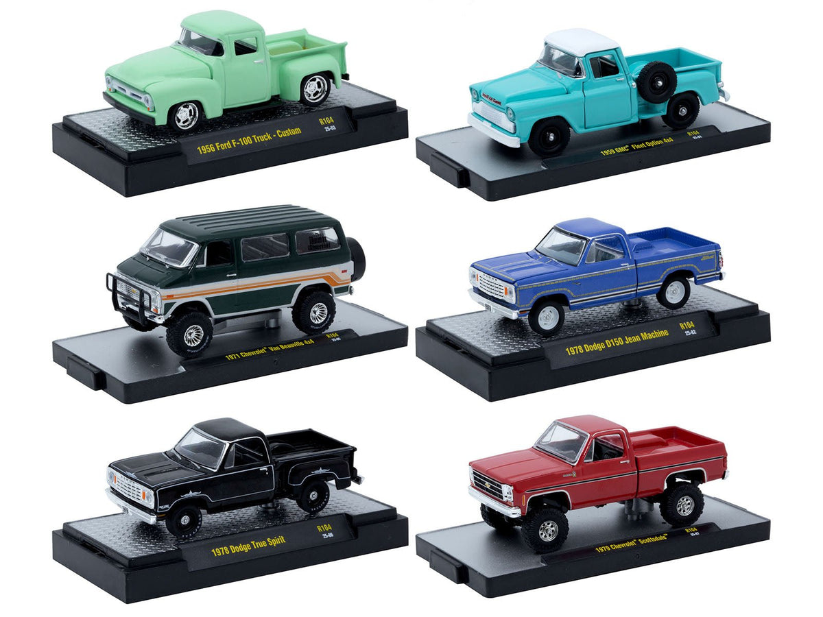 Rapid Vehicles "Auto-Thentics" 6 piece Set Release 104 IN DISPLAY CASES Limited Edition 1/64...
