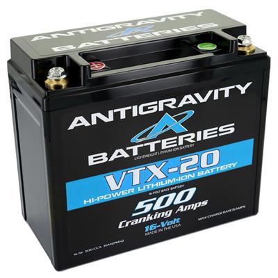 Antigravity Batteries Batteries, Special Voltage VTX-20 Lithium Battery, Starting, 16 V, 500 Cold - AGVTX20L