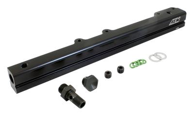 AEM Electronics Fuel Rail, High-Volume, Aluminum, Black Anodized, for use on Honda®, 1.6L, Each - 25109BK