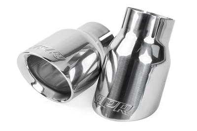 APR Exhaust Tips, Round, Clamp-on, Stainless Steel, Polished, Slant Cut, 2.50 in. Inlet, 3.50 in. - TPK0006