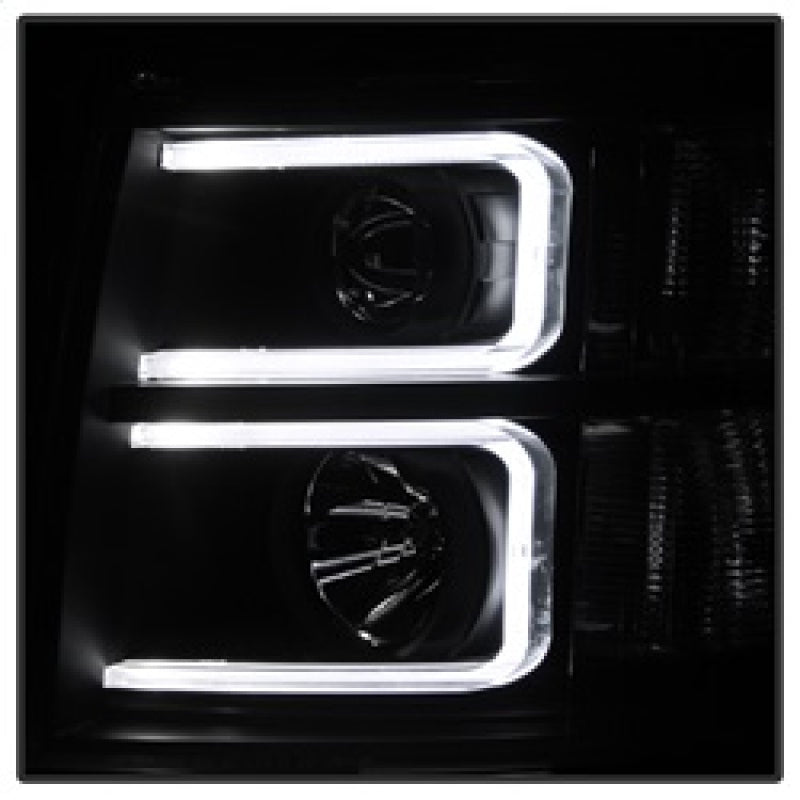 SPYDER Xtune Chevy Silverado 1500/2500/3500 07-13 Projector Headlights Black PRO-JH-CS07-LED-BK 9027796