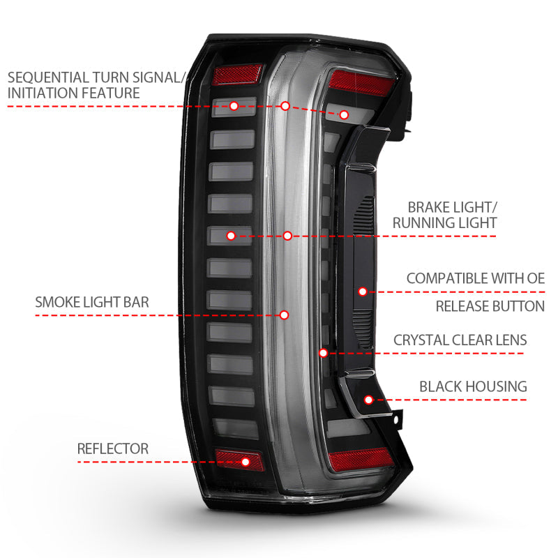ANZO 22-24 Toyota Tundra (Does Not Fit LED Seq. Models) Z-Series Full LED Tail Lights - Pair 311454X