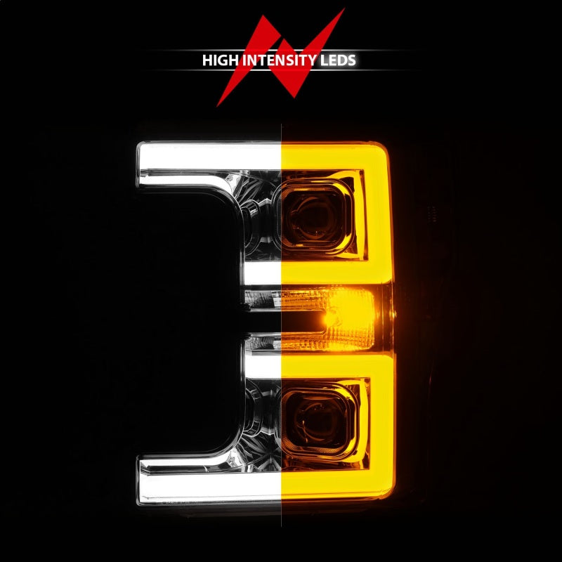 FR SPORT ANZO 17-19 Ford F-250/350/450 SD (w/o Factory LED HL) LED Proj Headlights w/Light Bar...