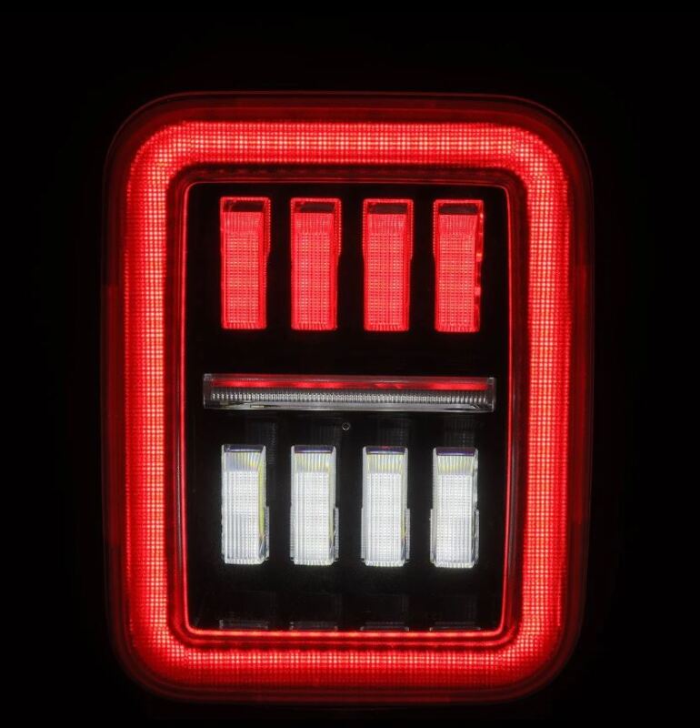 AlphaRex 19-24 Jeep Gladiator JT Nova-Series Prismatic LED Tail Lights - Black-Red 602070 *Discontinued