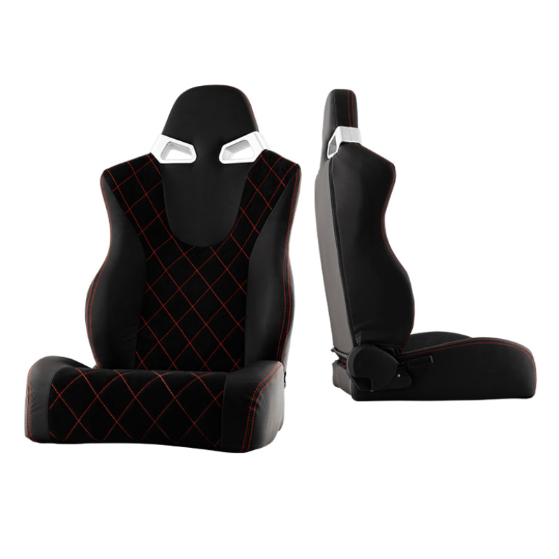 FR SPORT SPYDER Xtune Cg Style Racing Seat Pu (Double Slider) Black/Black Passenger Side...
