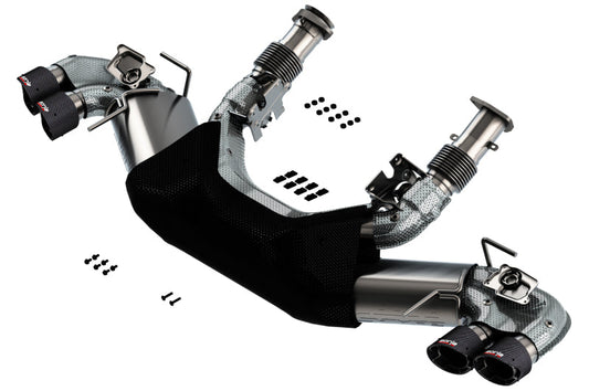 FR SPORT Borla 2020 Chevrolet Corvette C8 6.2L S-Type Exhaust System Dual Round Angle Cut Carbon...