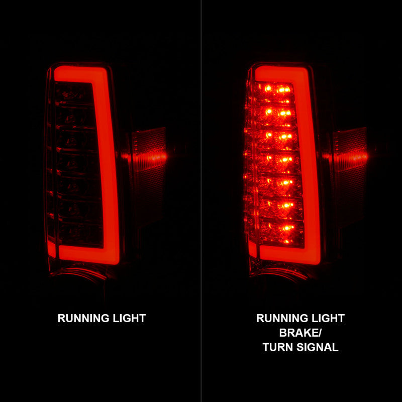 ANZO 2004-2012 Chevrolet Colorado/ GMC Canyon LED Tail Lights w/ Light Bar Chrome Housing Red/Clear 311384