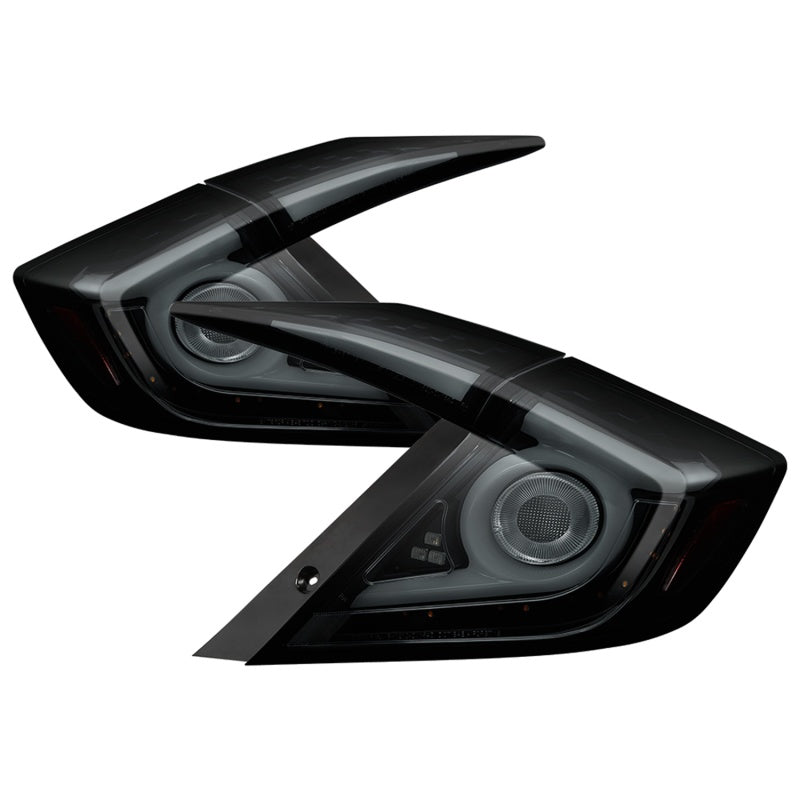 FR SPORT Spyder 16-18 Honda Civic 4 Door Light Bar LED Tail Lights - Black Smoke...