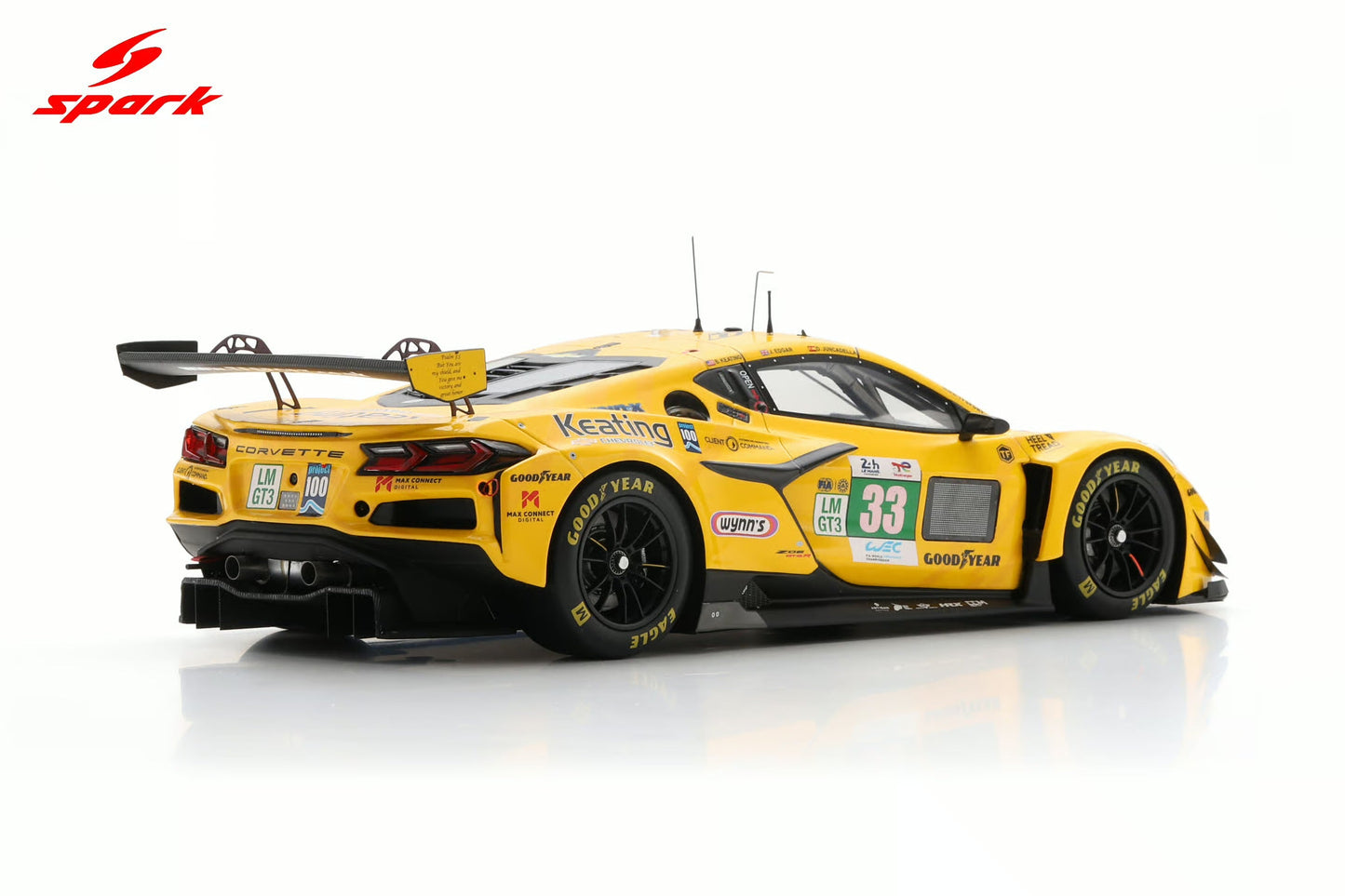 Spark Model Chevrolet Corvette C8 Z06 GT3.R #33 TF Sport 2025 IMSA Le Mans 24hrs 1:18 WITH DISPLAY