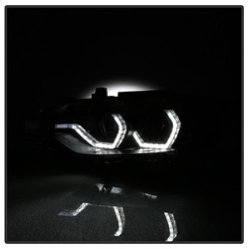 FR SPORT Spyder 12-14 BMW F30 3 Series 4DR Projector Headlights - LED DRL - Blk Smoke...
