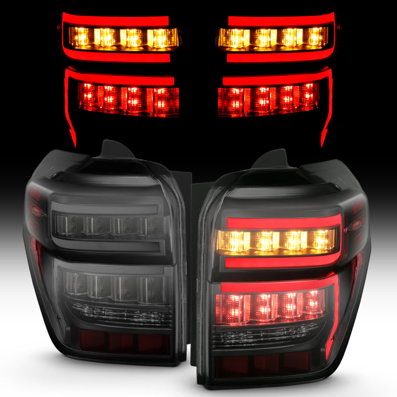 ANZO 2014-2020 Toyota 4Runner T.L Black Housing Smoke Lens Red Light Bar W/Sequential 311312
