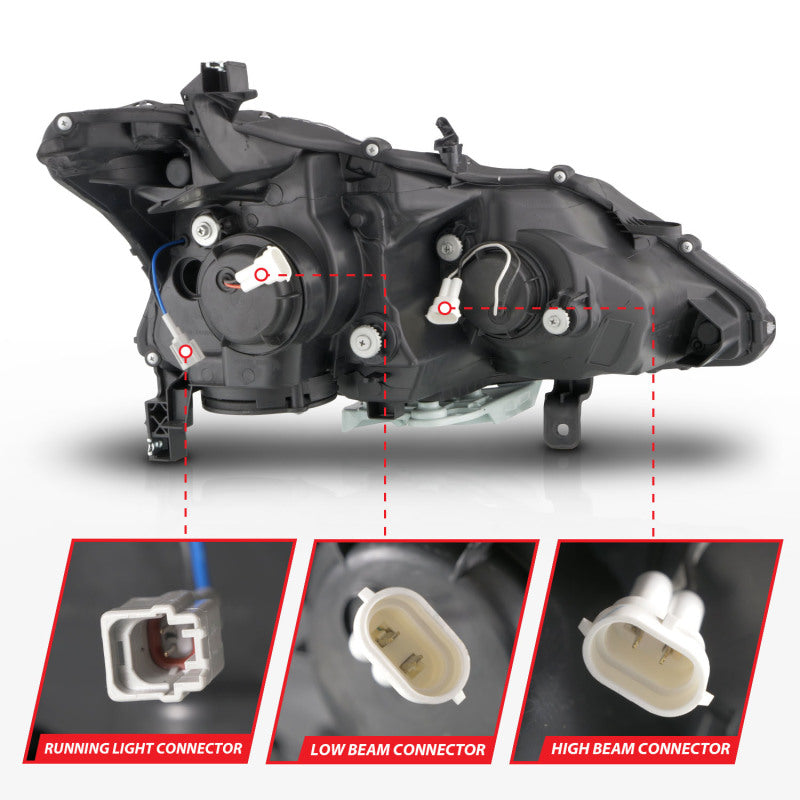 FR SPORT ANZO 13-15 Nissan Altima (w/o Factory HID Bulbs) Projector Headlights - w/ Light Bar...