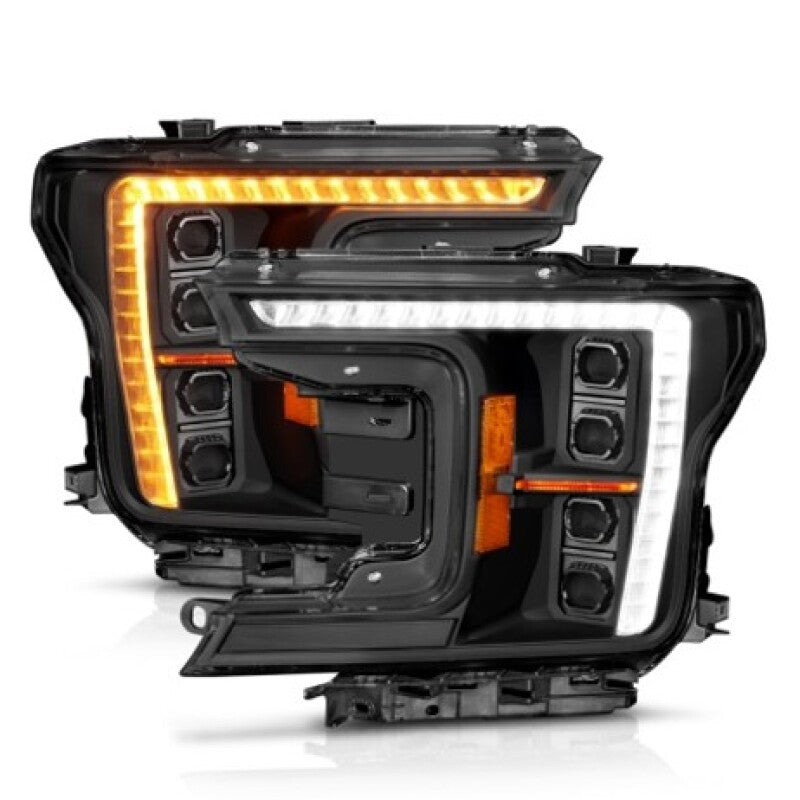 ANZO 18-20 Ford F-150 (w/Factory Halogen) Z-Series Full LED Proj Headlights Init/SeqSig - Pair 111589X