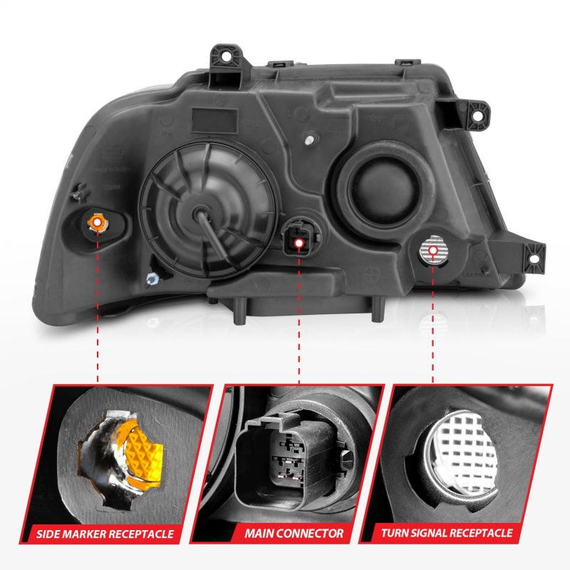 Anzo 2003-2006 Lincoln Navigator Crystal Headlights Black