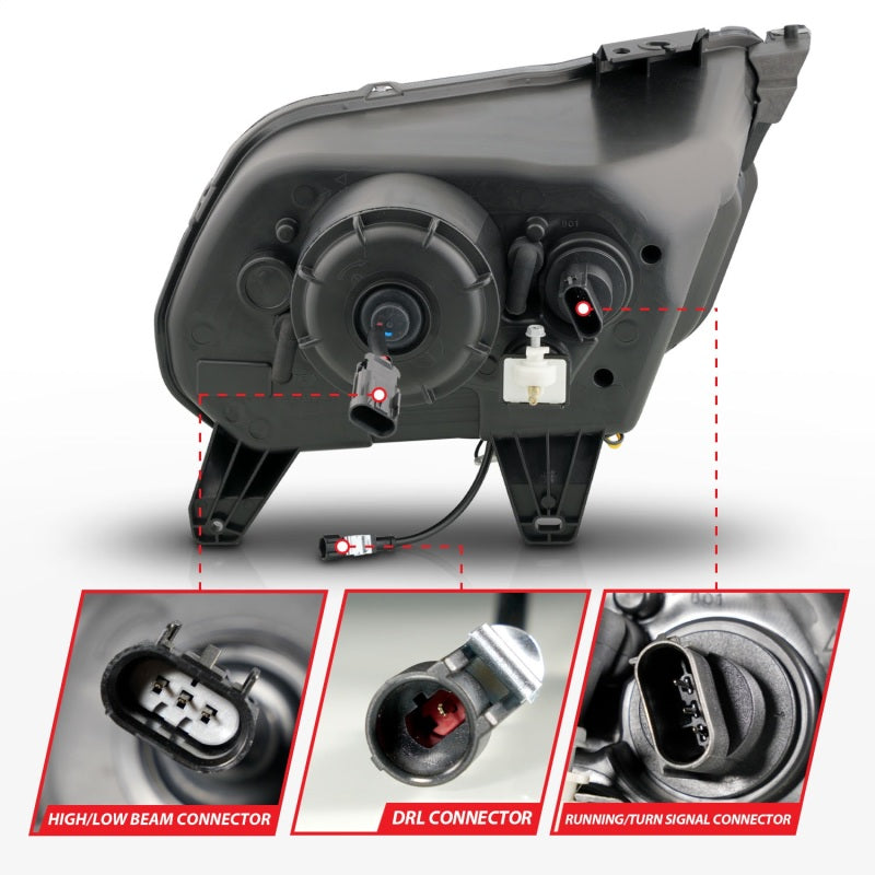 FR SPORT ANZO 10-14 Ford Mustang LED Projector Headlights w/Sequential Light Tube (NON HID...