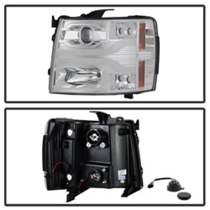 Spyder Chevy Silverado 1500 07-13 Version 3 Projector Headlights - Chrome PRO-YD-CS07V3-LBDRL-C 5083616