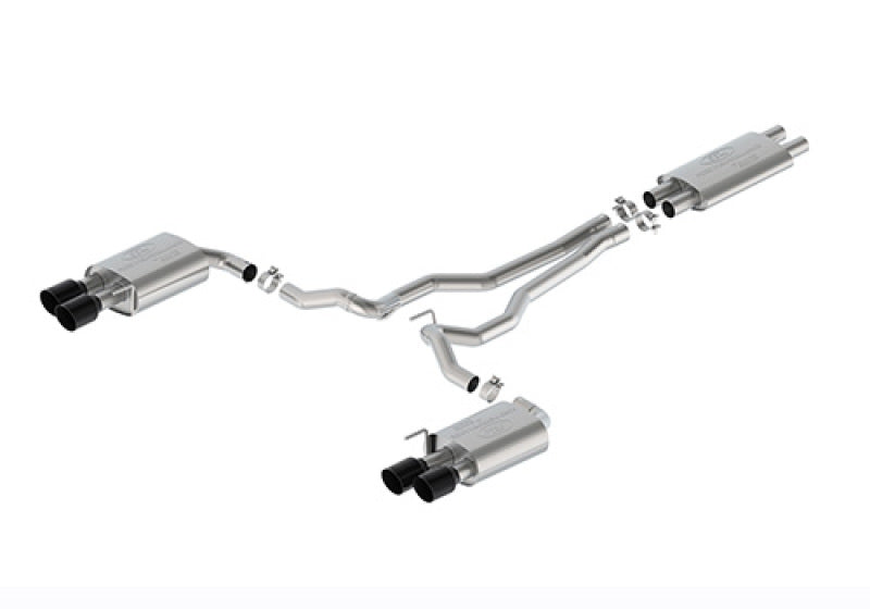 Ford Racing 2024 Mustang 5.0L Touring Non-Active Cat-Back Exhaust w/GT Valance - Black Tip M-5200-M5TBV