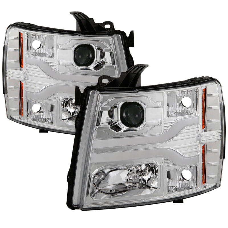 Spyder Chevy Silverado 1500 07-13 Version 3 Projector Headlights - Chrome PRO-YD-CS07V3-LBDRL-C 5083616