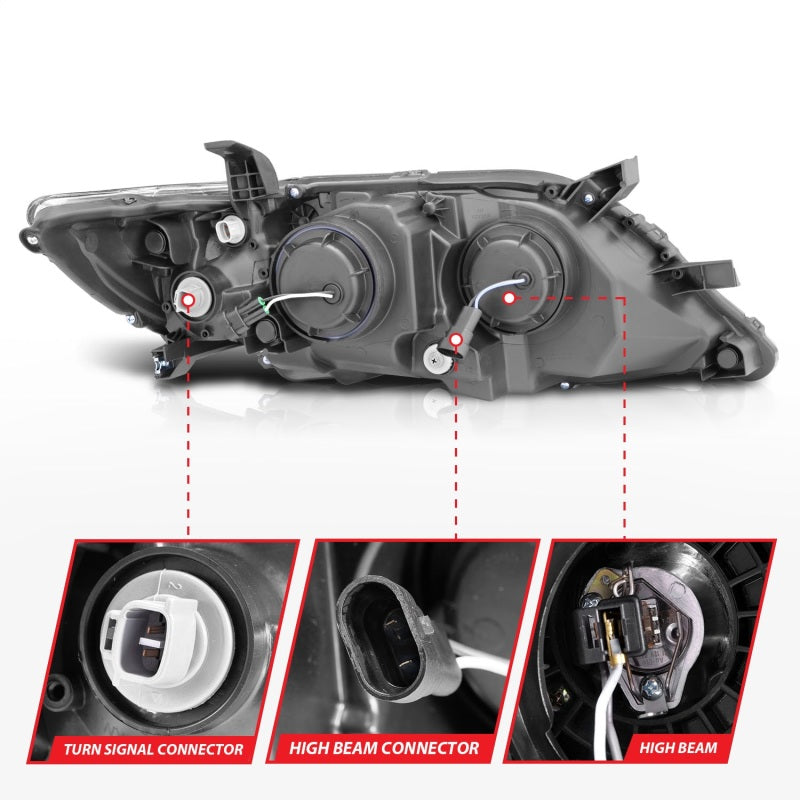 FR SPORT Anzo 2010-2011 Toyota Camry Projector Headlights w/ Halo Black (CCFL) - View 6