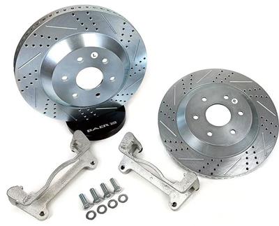 Baer Disc Brake Systems Brake Rotors, Big Claw, Cross-drilled and Slotted Surface, Iron, Zinc - 2142011