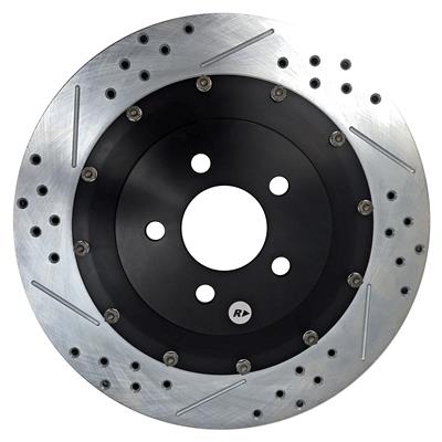 Baer Disc Brake Systems Brake Rotor, EradiSpeed-Plus 2, Cross-Drilled, Slotted, Iron, Zinc Plated - 2262019