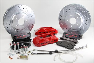 Baer Disc Brake Systems Disc Brakes, Track4, Front, Cross-drilled/Slotted Surface Rotors, 4-piston - 4261276R