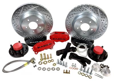 Baer Disc Brake Systems Disc Brake Kit, SS4, Front, Cross-drilled/Slotted Rotors, 4-piston Red - 4301526R