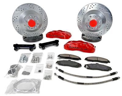 Baer Disc Brake Systems Disc Brake Kit, Pro, Front, Cross-drilled/Slotted Rotors, 6-piston, Black - 4261644B