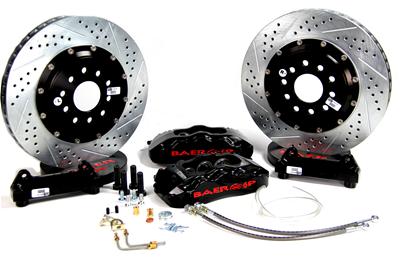 Baer Disc Brake Systems Disc Brakes, Baer Claw Pro Plus, Front, Cross-Drilled/Slotted Rotors, Black - 4301345B