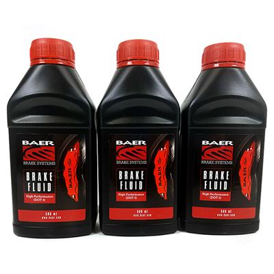 Baer Disc Brake Systems Brake Fluid, Dot4 High Performance, DOT 4, 16.90 oz. Volume, Set of 3 - 6800245