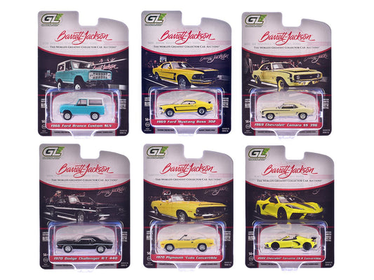 "Barrett-Jackson" Series 15 Set of 6 Cars 1/64 Diecast Model Cars by Greenlight free shipping USA