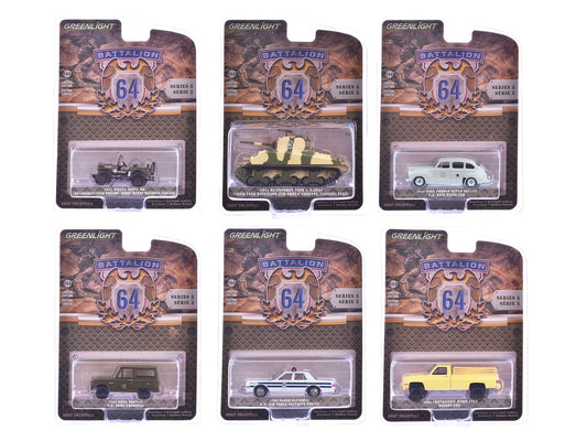 "Battalion 64" Series 5 Set of 6 pieces 1/64 Diecast Models by Greenlight free shipping USA