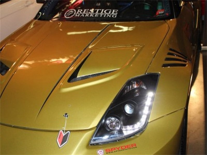 FR SPORT Spyder Nissan 350Z 03-05 Projector Headlights Halogen Model Only - DRL Black...