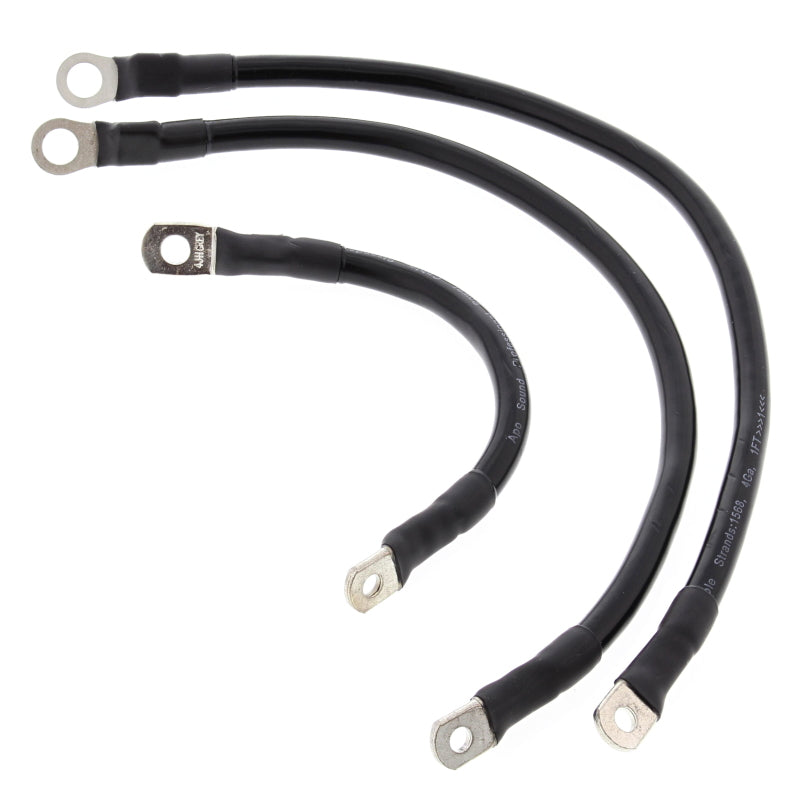 All Balls Racing 86-88 Harley FLST Heritage Softail Battery Cable Kit Black 79-3001-1