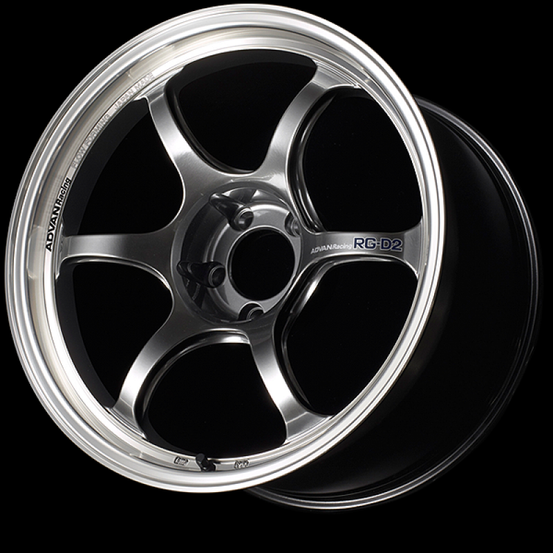 Advan RG-D2 17x7.5 / +35 Offset / 4x98 / 58mm Bore / Machining and Racing Hyper Black YAT7F35SHB