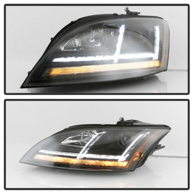 FR SPORT Spyder 08-15 Audi TT HID Xenon Projector Headlights w/Seq Turn Signal - Blk...