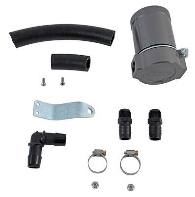 BBK Performance Oil Separator, Direct Fit, Billet Aluminum, Clear Anodized, Includes Hoses and - 18950