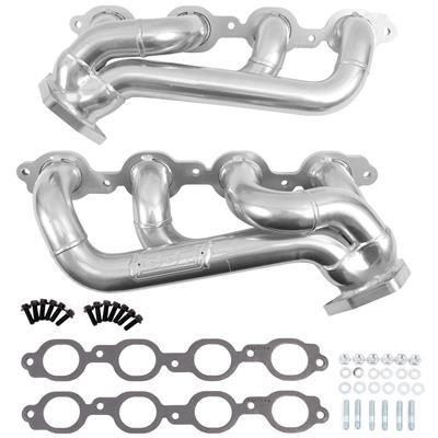 BBK Performance Headers, Shorty, Steel, Polished Ceramic Coated, 1 3/4 in. Primary Tube O.D., Oval - 40480