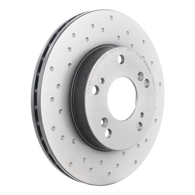 Brembo Brake Rotor, Brembo, Vented, Cross-Drilled Surface, 10.32 in. Diameter, Iron, UV-Coated, For - 0954573X