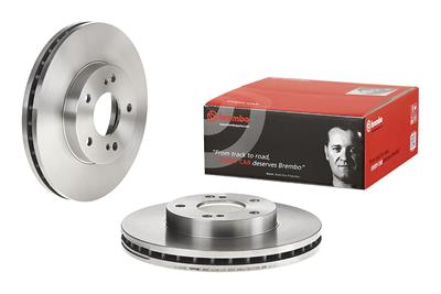 Brembo Brake Rotor, Brembo, Vented, Solid Surface, 11.02 in. Diameter, Iron, UV-Coated, for Nissan - 09593110