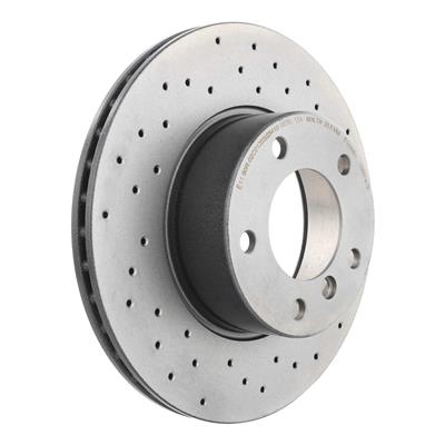 Brembo Brake Rotor, Brembo, Vented, Cross-Drilled Surface, 11.61 in. Diameter, Iron, UV-Coated - 0969241X