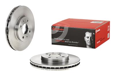 Brembo Brake Rotor, Brembo, Vented, Solid Surface, 10.12 in. Diameter, Iron, UV-Coated, for Nissan - 09735710