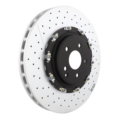 Brembo Brake Rotor, Brembo, Vented, Cross-Drilled and Slotted Surface, 14.96 in. Diameter, Iron - 09887823